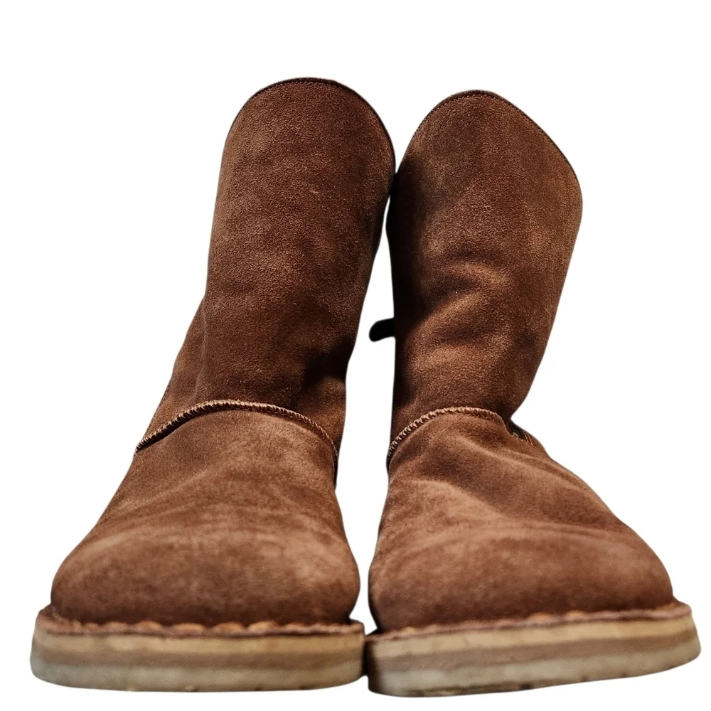 RJ’s Fuzzies Trixie Genuine Sheepskin Suede Convertible Ankle Boots Womens L11